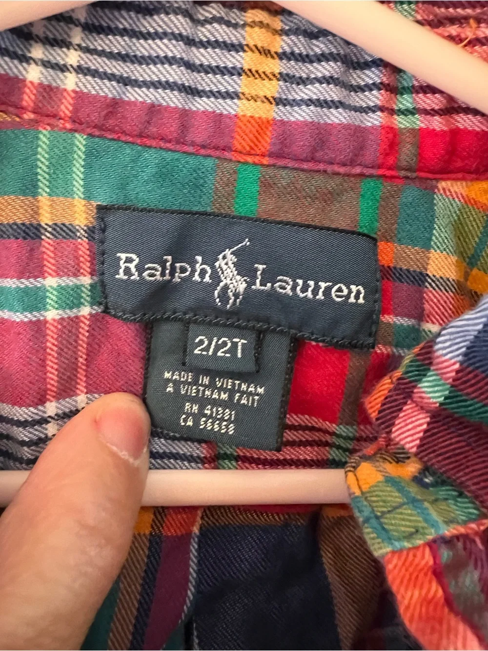 Ralph Lauren Multicolor Plaid Button-Down Shirt 2T 100% cotton